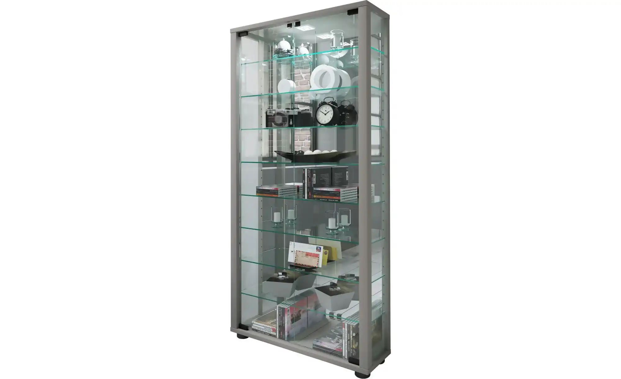 Vitrine ¦ Silber ¦ Maße (cm), B, 59 H, 114, 8 T, 18.0 Schränke > Vitrinen - Sconto