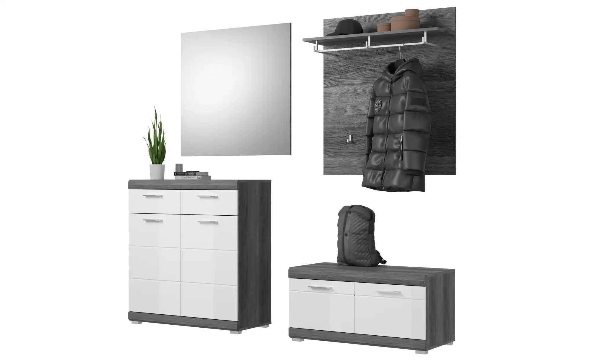 Garderoben-Set | weiß | Maße (cm): B: 195 H: 197 T: 40.0 Flurmöbel > Garderoben Sets - Sconto