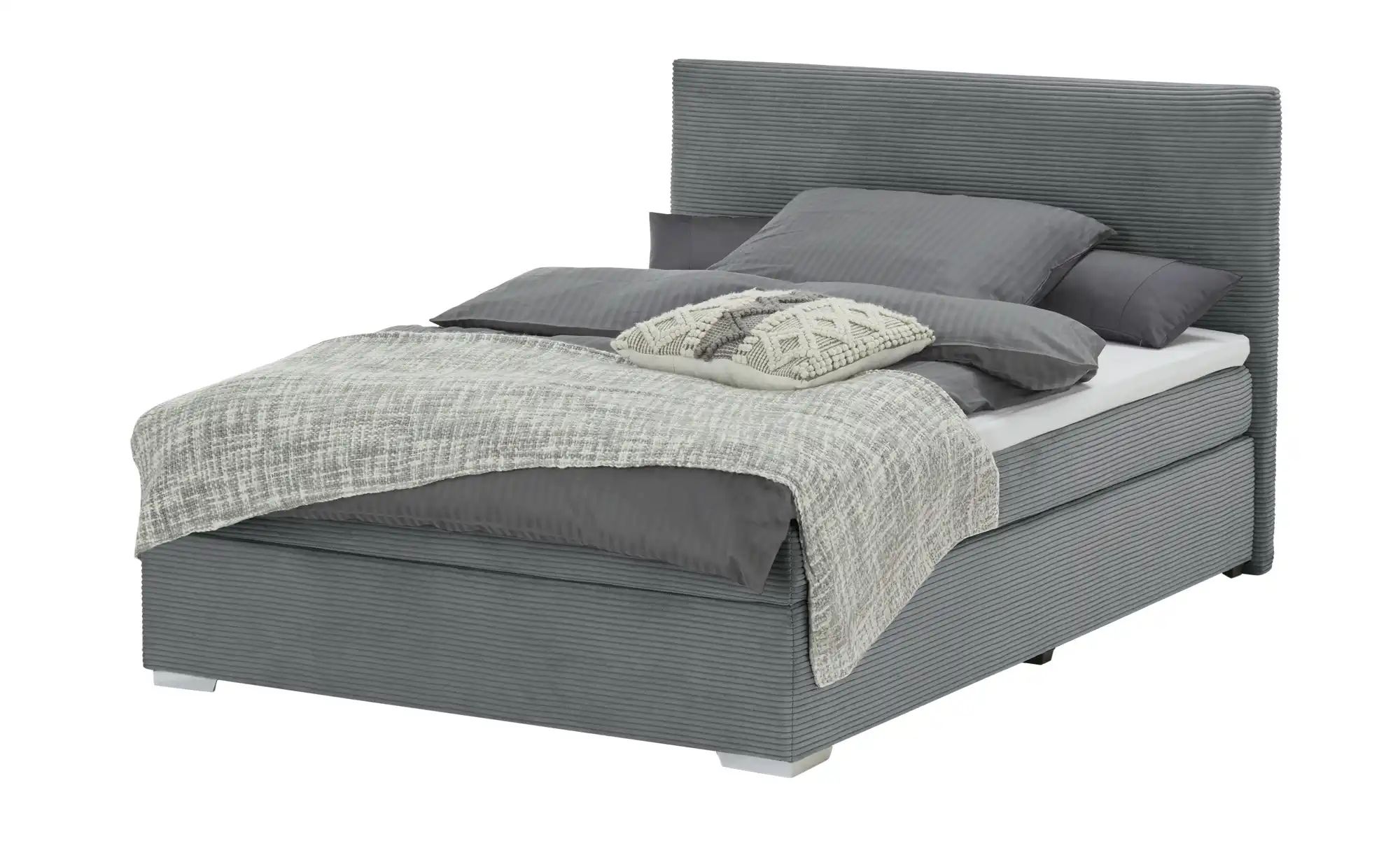 Boxbett Cord Härtegrad H3 140x200 cm Moseley grau Maße (cm): B: 147 H: 104 - Höffner - Image 2