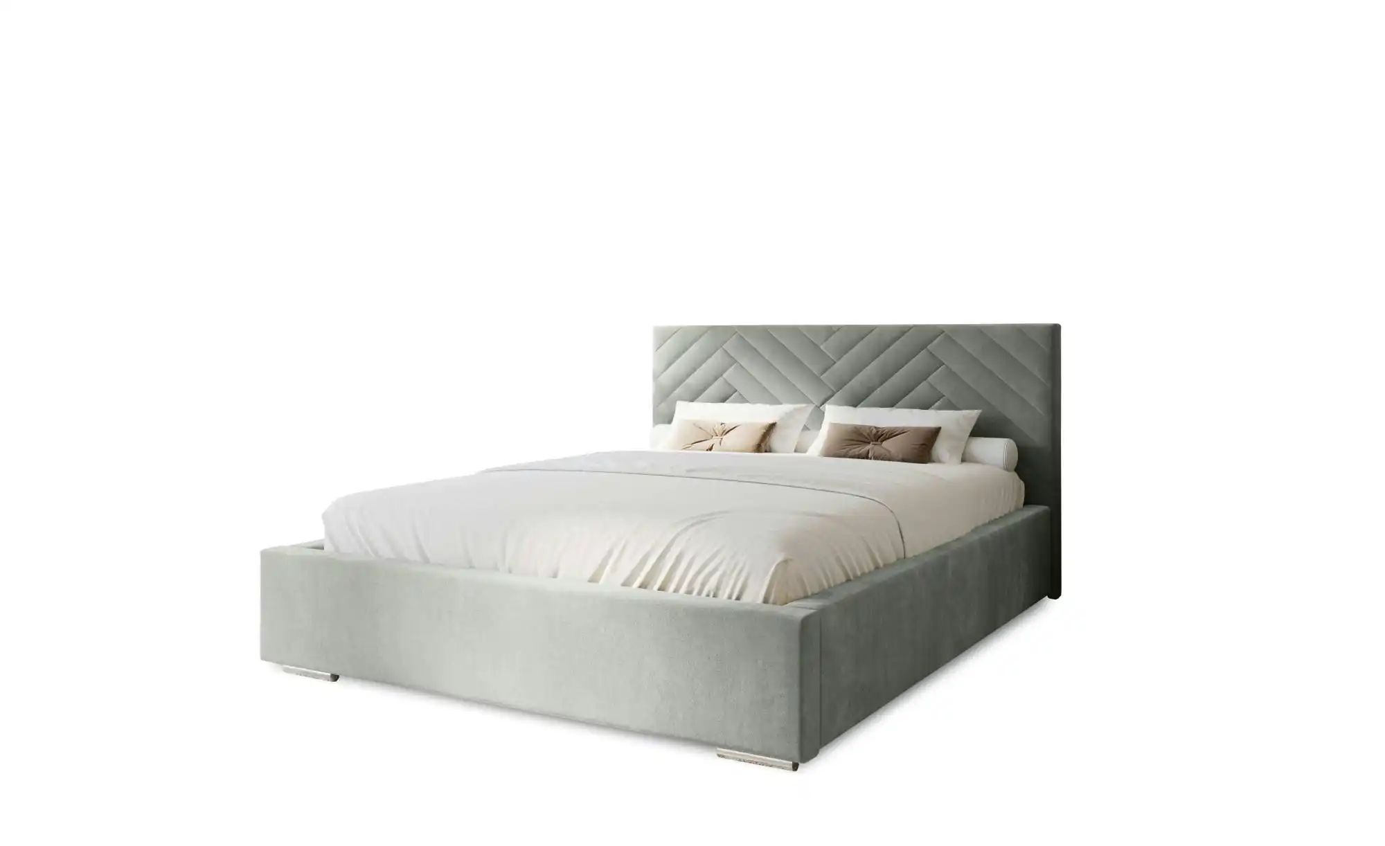 Polsterbett Aura | silber | Maße (cm): B: 135 H: 100 Betten > Polsterbetten - Sconto Image