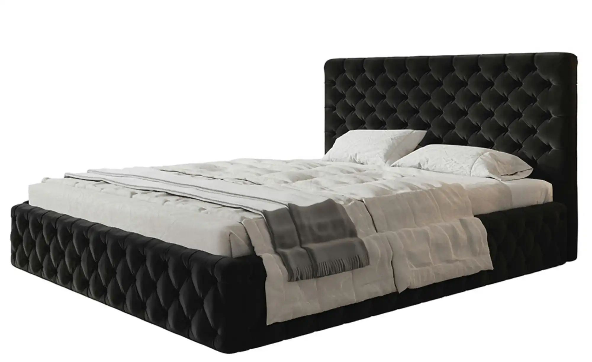 Polsterbett Miami Slim | schwarz | Maße (cm): B: 134 H: 95 Betten > Polsterbetten - Sconto Image