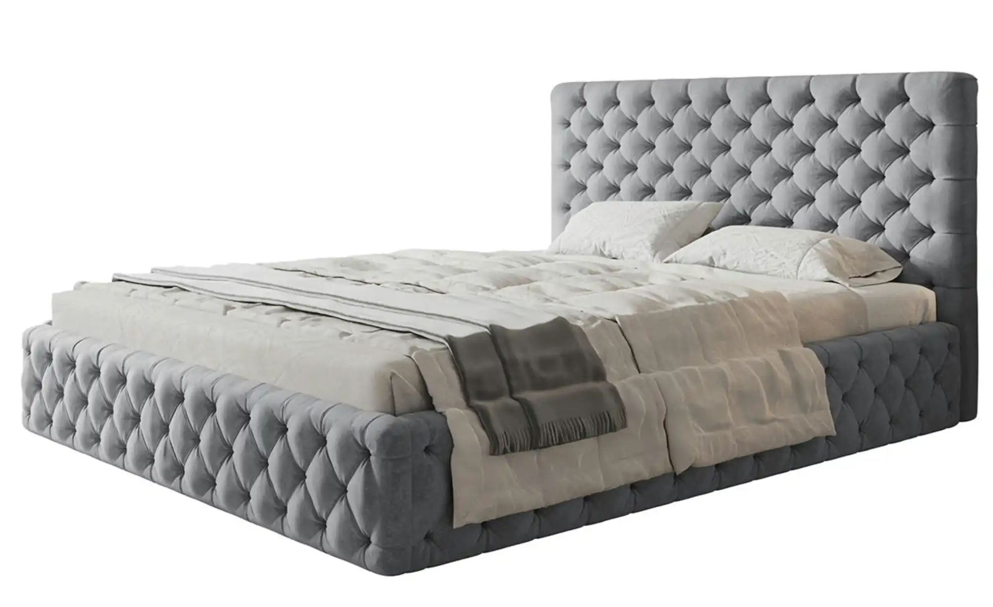 Polsterbett Miami Slim | silber | Maße (cm): B: 154 H: 95 Betten > Polsterbetten - Sconto Image