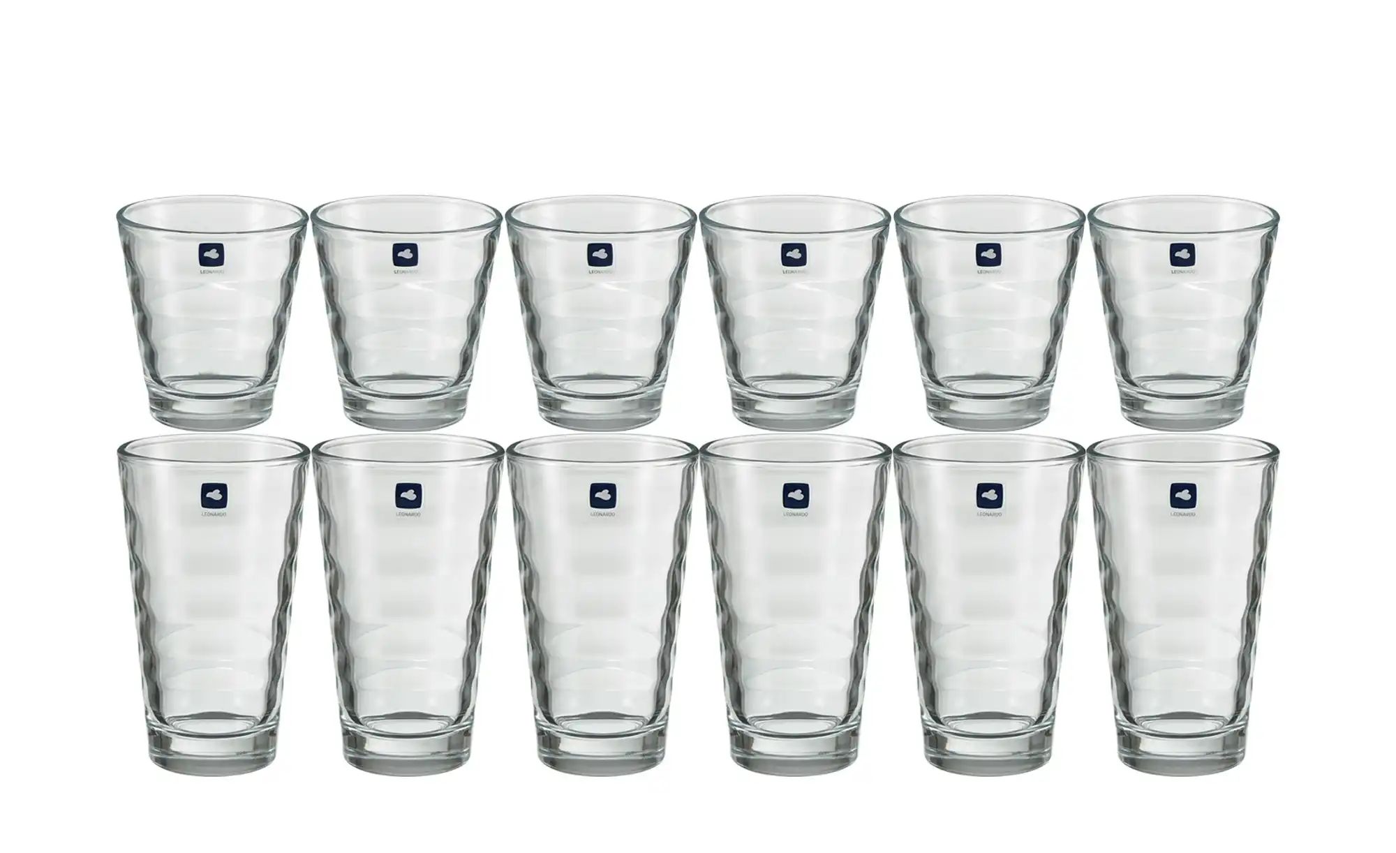 LEONARDO Becherset 12-teilig Onda ¦ transparent/klar ¦ Glas ¦ Maße (cm): B: 25,4 H: 17,5 Gläser > Gläsersets - Sconto