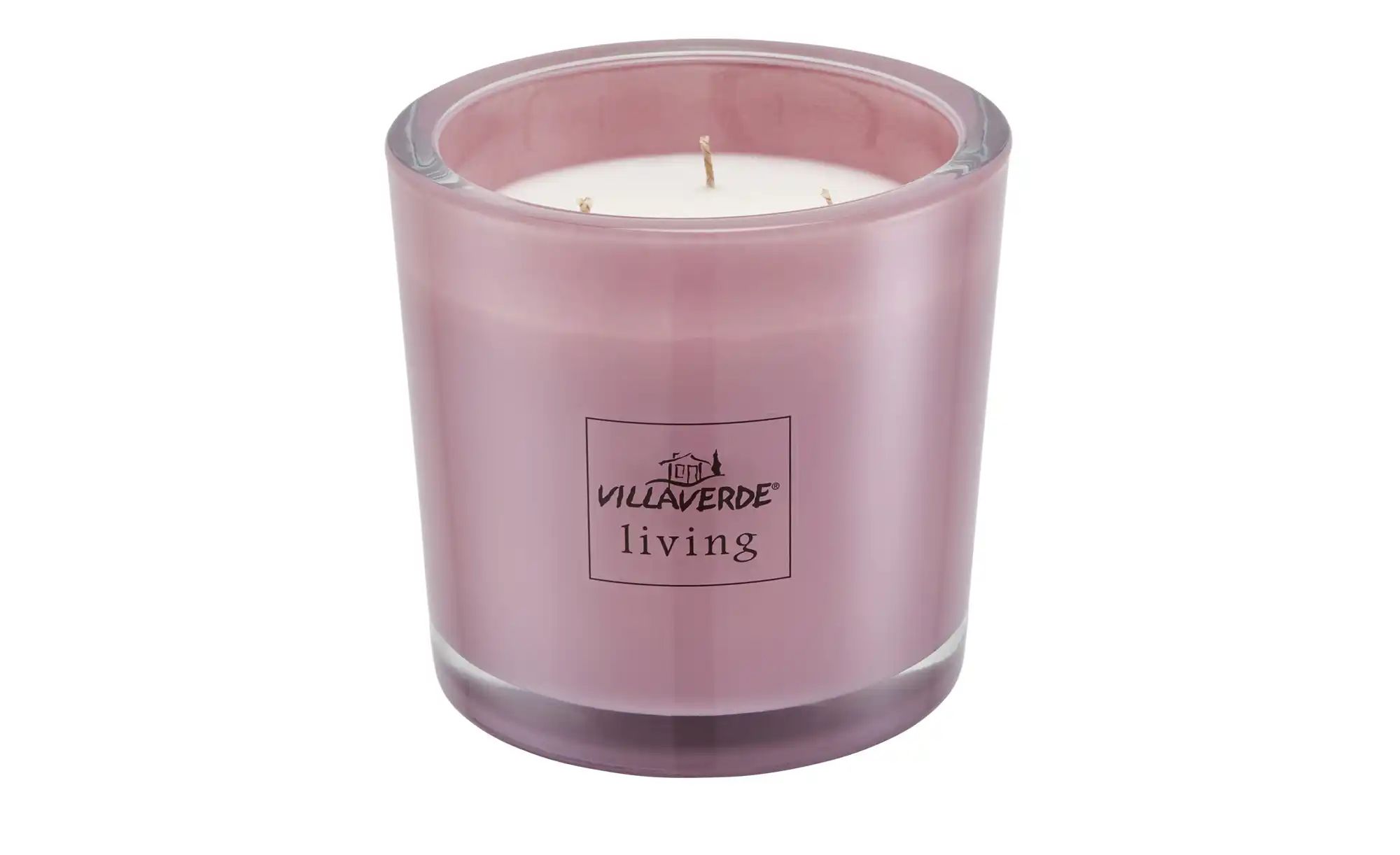 3-Docht Duftkerze - rosa/pink - Wachs, Glas - 12 cm - Sconto 3-Docht Duftkerze - rosa/pink - Wachs, Glas - 12 cm - Sconto