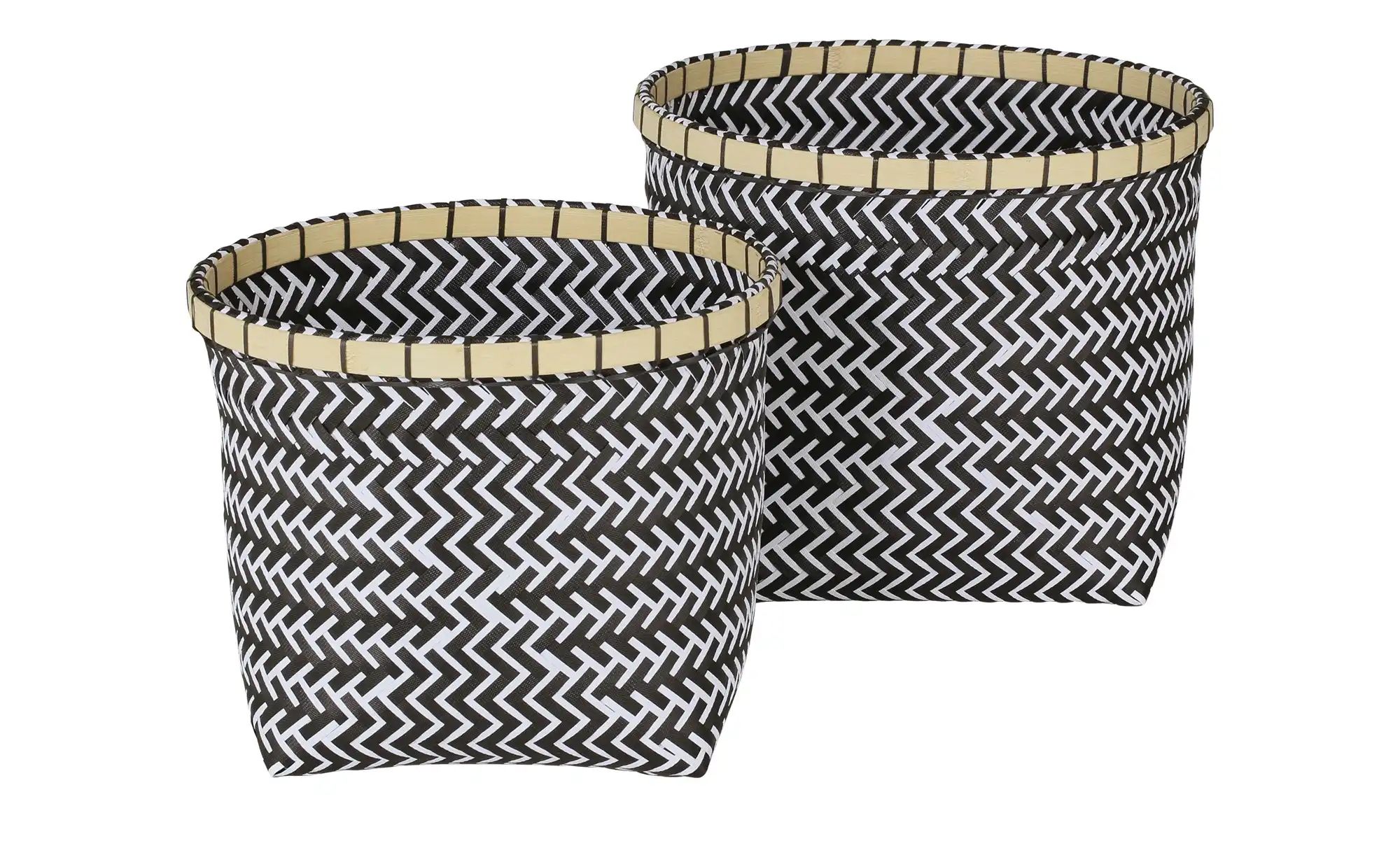 2er-Set Aufbewahrungskörbe - grau - Polypropylen, Bambus - 27 cm - Sconto 2er-Set Aufbewahrungskörbe - grau - Polypropylen, Bambus - 27 cm - Sconto