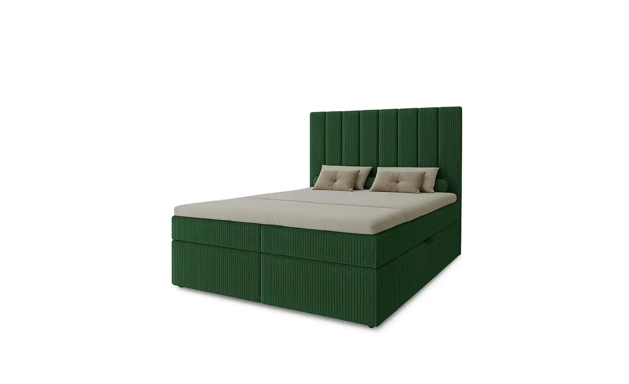 Boxbett mit Stauraum Cord Nero Box | grün | Maße (cm): B: 122 H: 124 Betten > Polsterbetten - Sconto Image