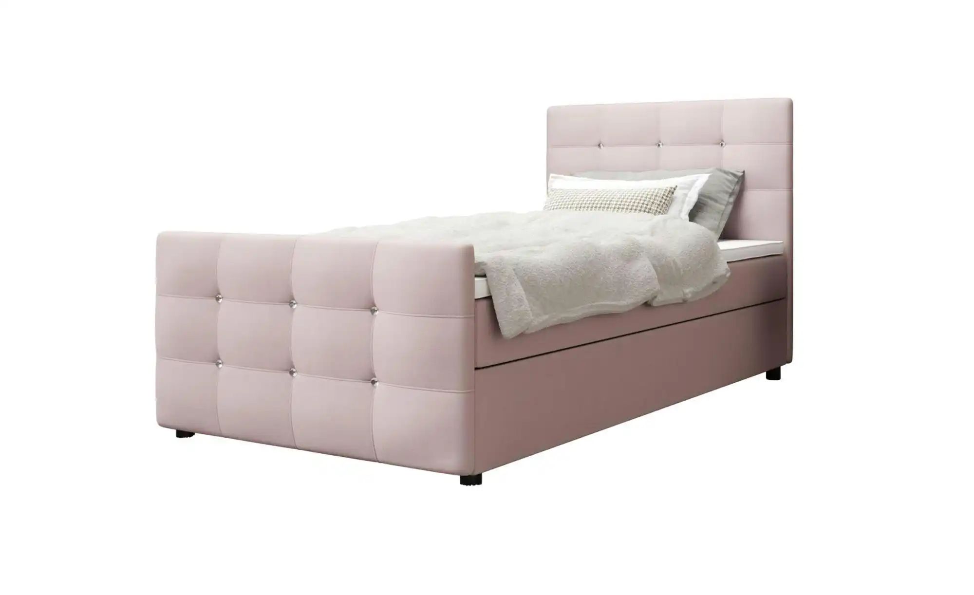 Boxbett mit Stauraum Matratze H3 und Topper Kleo | rosa/pink | Maße (cm): B: 100 H: 105 Betten > Polsterbetten - Sconto Image