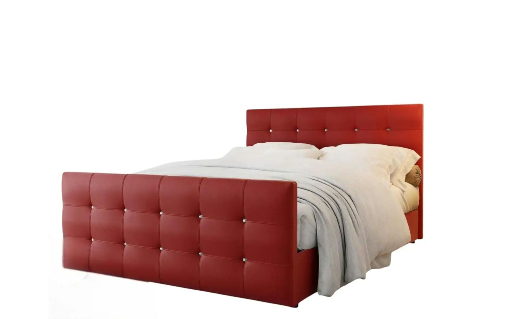 Boxbett Lederoptik mit Stauraum Kleo | rot | Maße (cm): B: 160 H: 105 Betten > Polsterbetten - Sconto Image