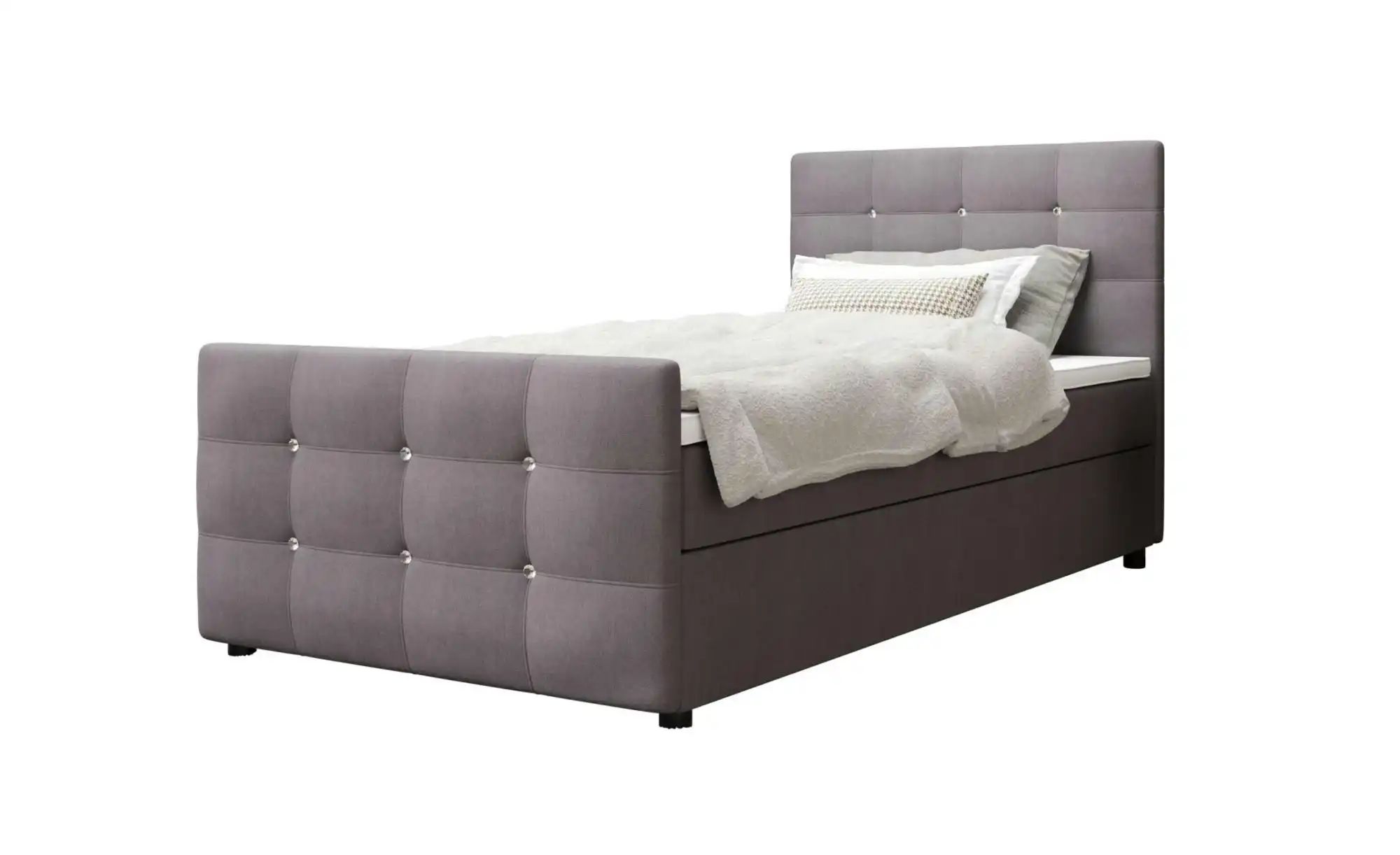 Boxbett mit Stauraum Matratze H3 und Topper Kleo | grau | Maße (cm): B: 120 H: 105 Betten > Polsterbetten - Sconto Image