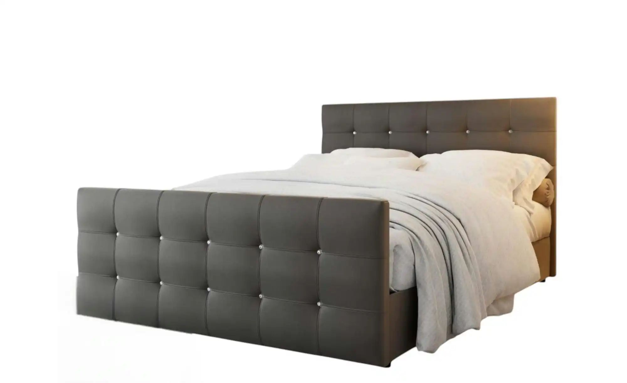 Boxbett Lederoptik mit Stauraum Kleo | grau | Maße (cm): B: 200 H: 105 Betten > Polsterbetten - Sconto Image